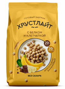 Сухой завтрак Хрустлайт с белком и клетчаткой | Шоколадно-банановый