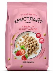 Сухой завтрак Хрустлайт с белком и клетчаткой | клубника со сливками